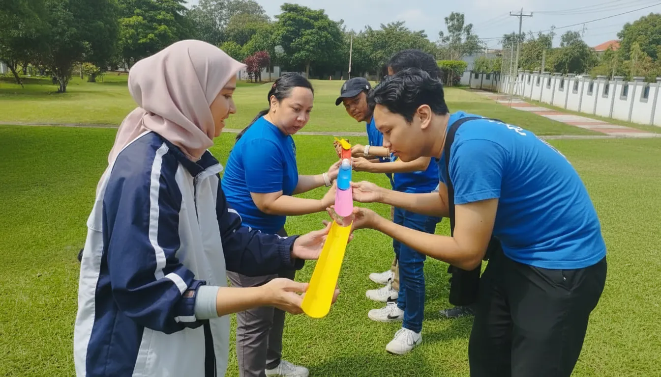 Tetra Exponus team during an outdoor field team-building activity