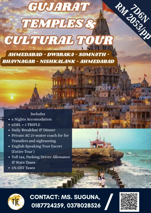 Gujarat Temples and Cultural Tour package poster, 7D6N with pricing